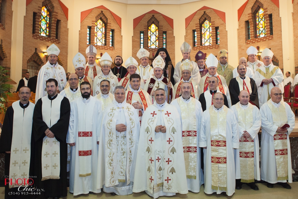 Bishop Paul-Marwan Tabet enthronement ceremony in Canada with clergy